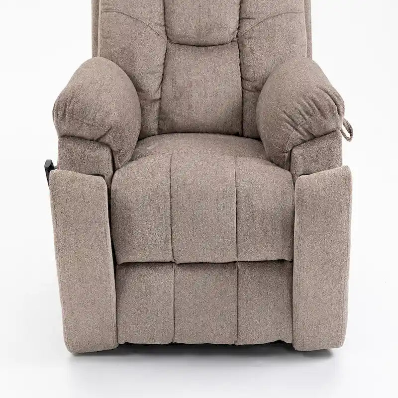 Fauteuil inclinable électrique surdimensionné avec massage et chaleur, double moteur, porte-gobelets et poche latérale, capacité de 180 kg
