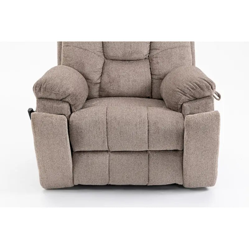 Fauteuil inclinable électrique surdimensionné avec massage et chaleur, double moteur, porte-gobelets et poche latérale, capacité de 180 kg