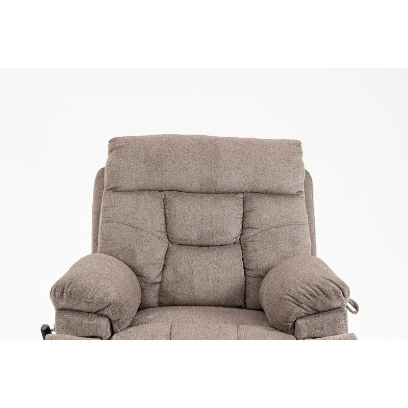 Fauteuil inclinable électrique surdimensionné avec massage et chaleur, double moteur, porte-gobelets et poche latérale, capacité de 180 kg