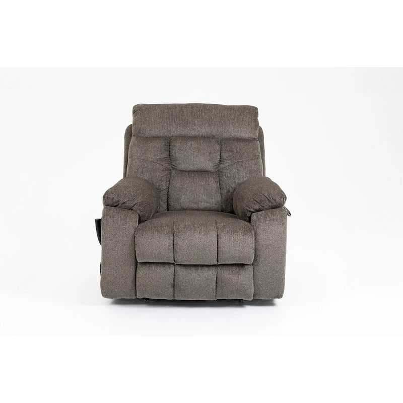 Fauteuil inclinable électrique surdimensionné avec massage et chaleur, double moteur, porte-gobelets et poche latérale, capacité de 180 kg