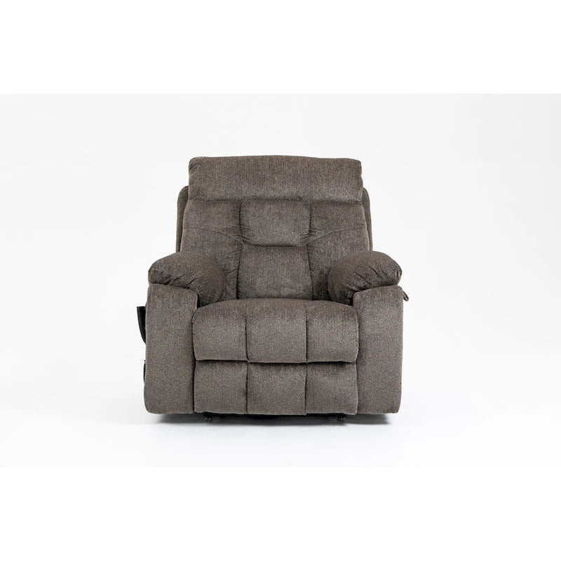 Fauteuil inclinable électrique surdimensionné avec massage et chaleur, double moteur, porte-gobelets et poche latérale, capacité de 180 kg