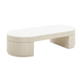 Table basse ovale crème