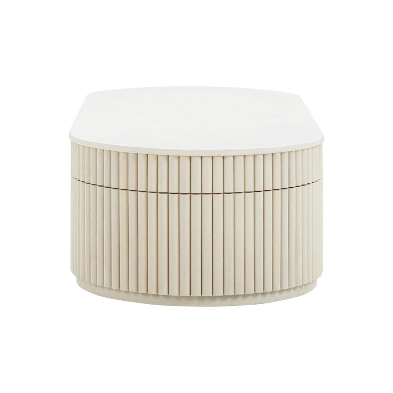 Table basse ovale crème