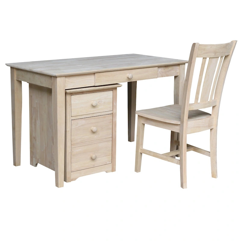 Two Drawer File Cabinet with Desk and Chair