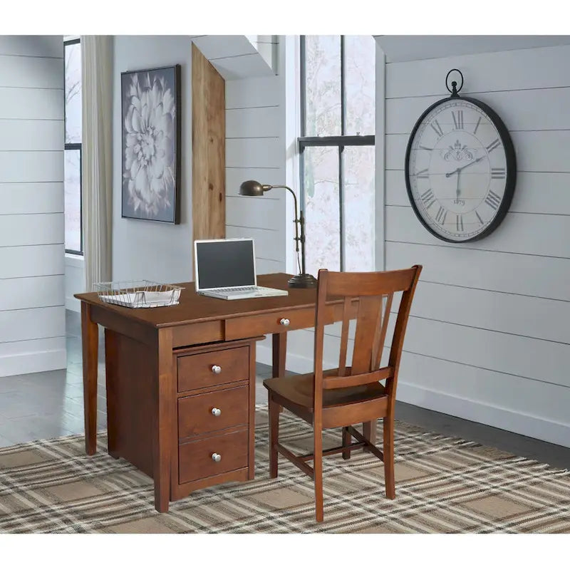 Two Drawer File Cabinet with Desk and Chair