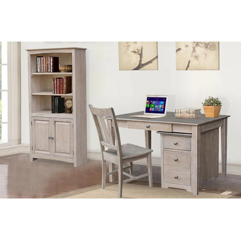 Two Drawer File Cabinet with Desk and Chair