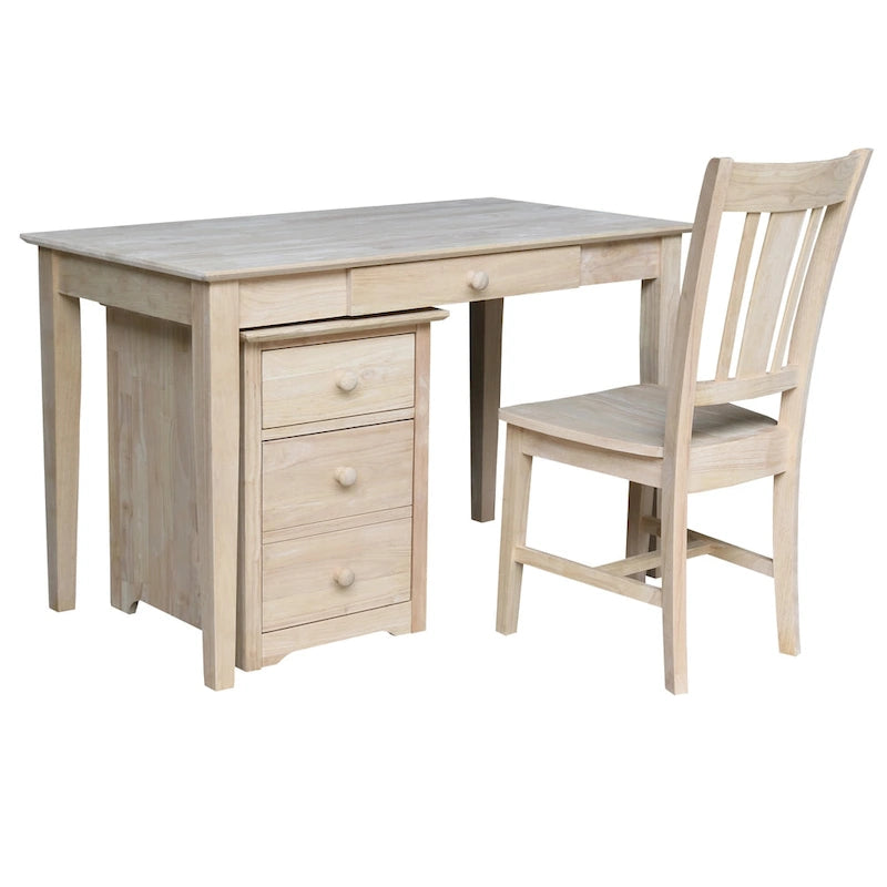 Two Drawer File Cabinet with Desk and Chair