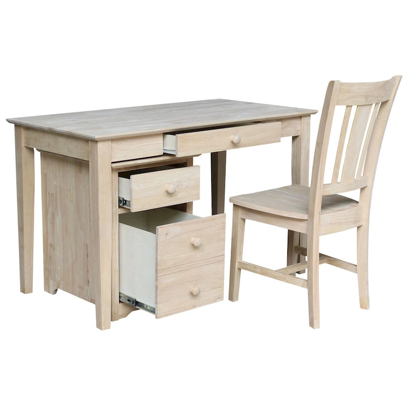 Two Drawer File Cabinet with Desk and Chair