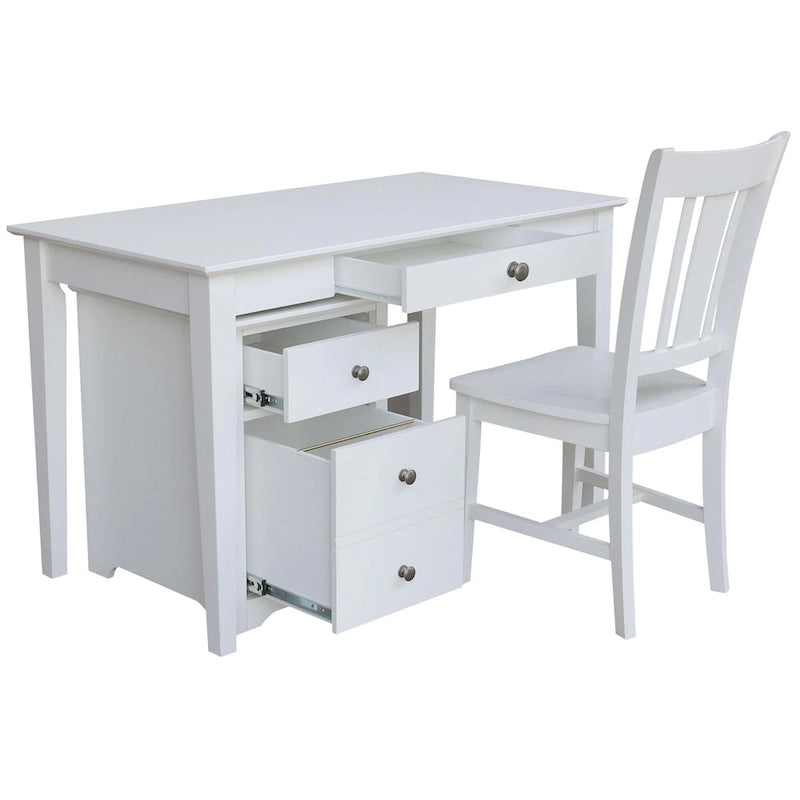 Two Drawer File Cabinet with Desk and Chair
