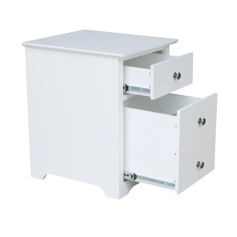 Two Drawer File Cabinet with Desk and Chair