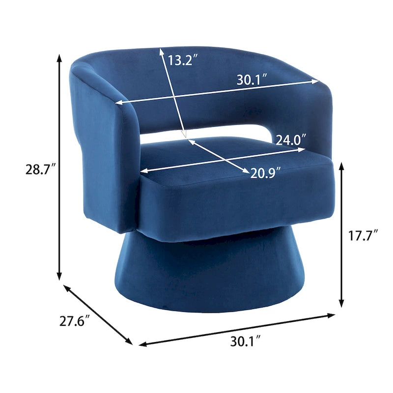 Fauteuil pivotant en forme de tonneau