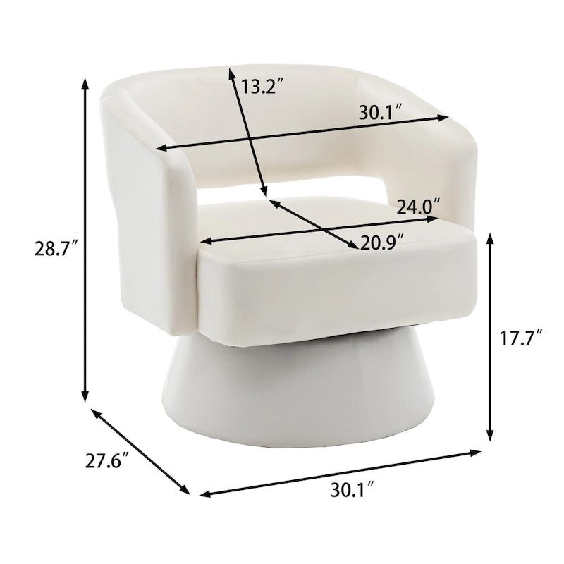 Fauteuil pivotant en forme de tonneau
