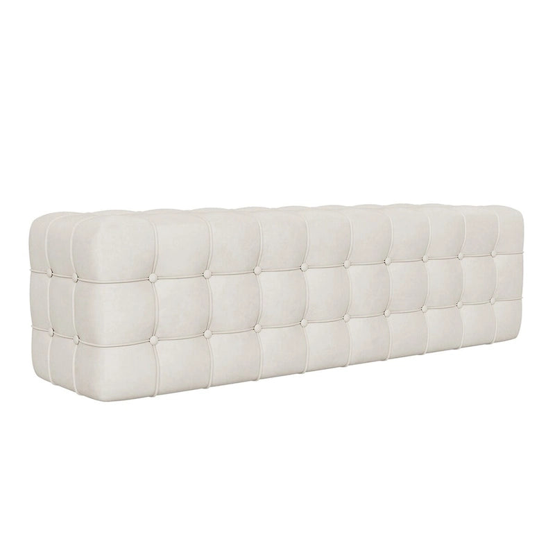 Velvet Upholstered Ottoman Rectangular Footstool