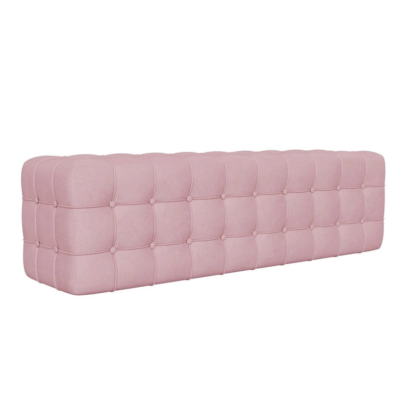 Velvet Upholstered Ottoman Rectangular Footstool