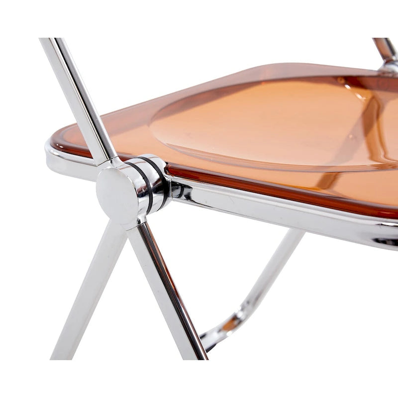 Chaise pliante transparente - Siège de salon en plastique, jaune