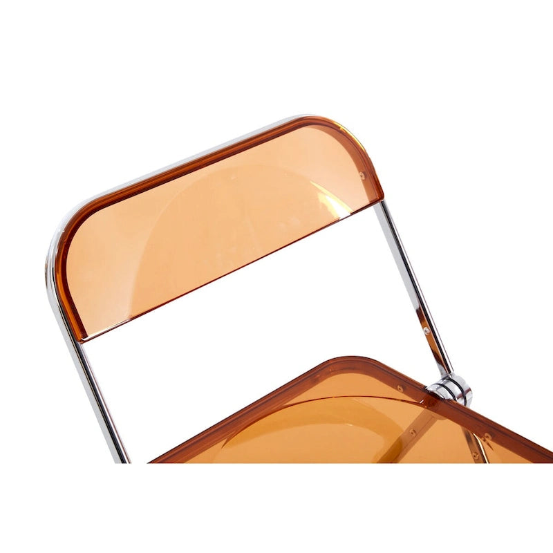 Chaise pliante transparente - Siège de salon en plastique, jaune
