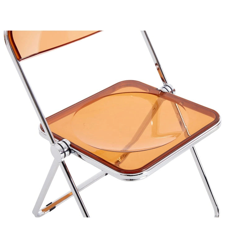 Chaise pliante transparente - Siège de salon en plastique, jaune