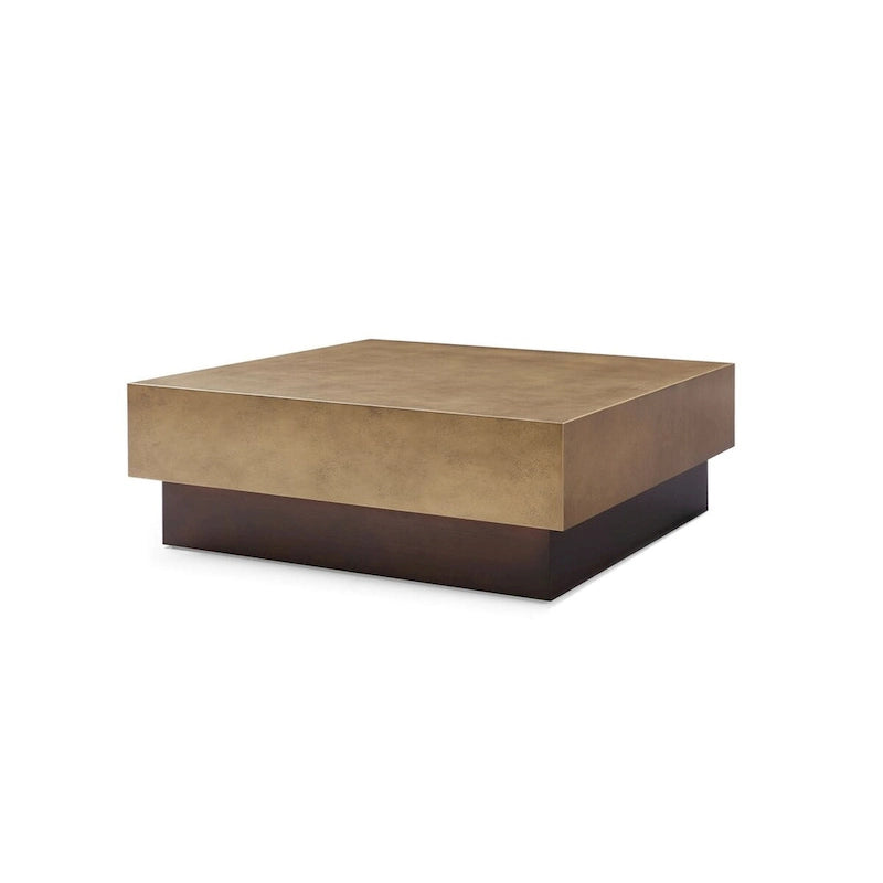 Table basse en métal moderne et cuivre antique