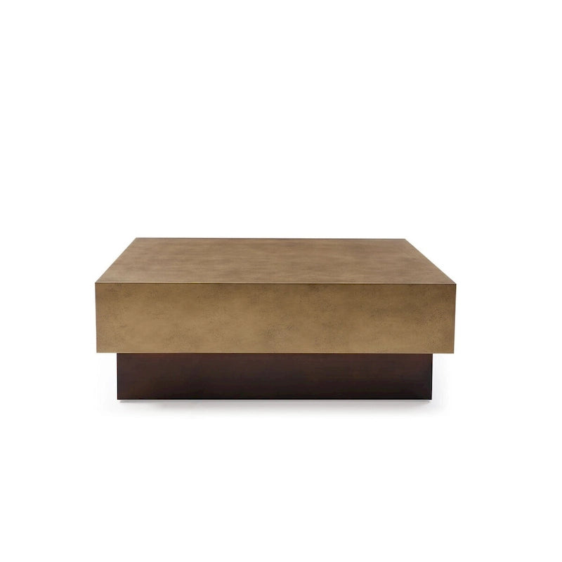 Table basse en métal moderne et cuivre antique