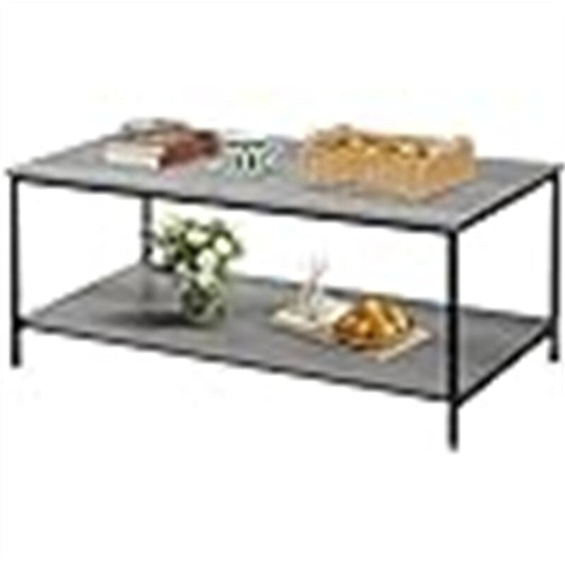 2-Tier Coffee Table with Open Shelves