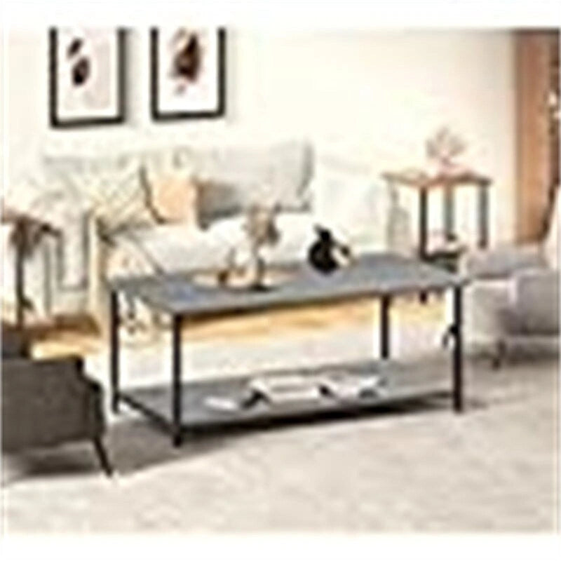 2-Tier Coffee Table with Open Shelves