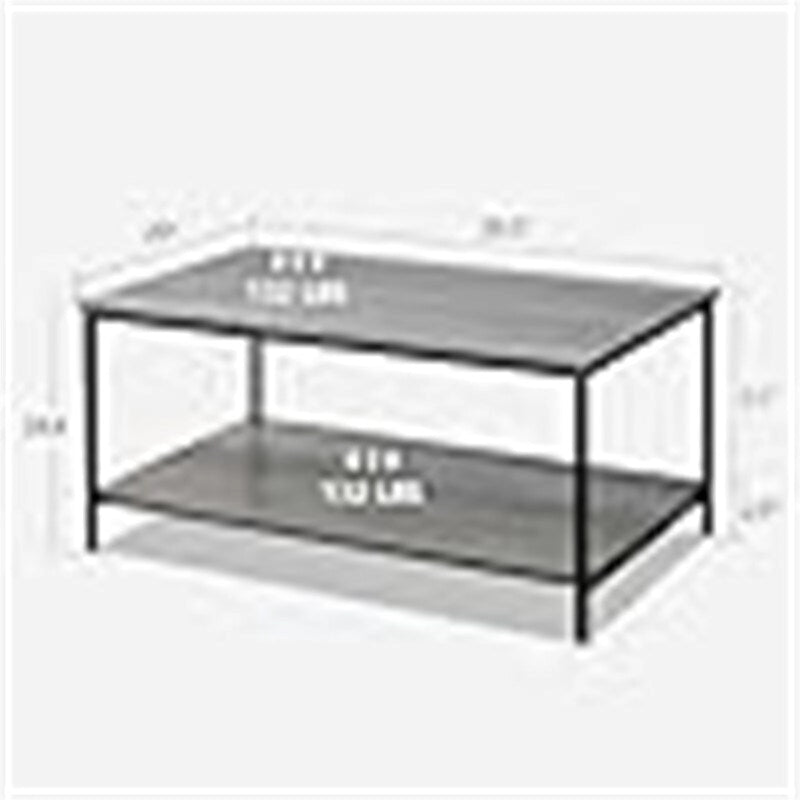 2-Tier Coffee Table with Open Shelves