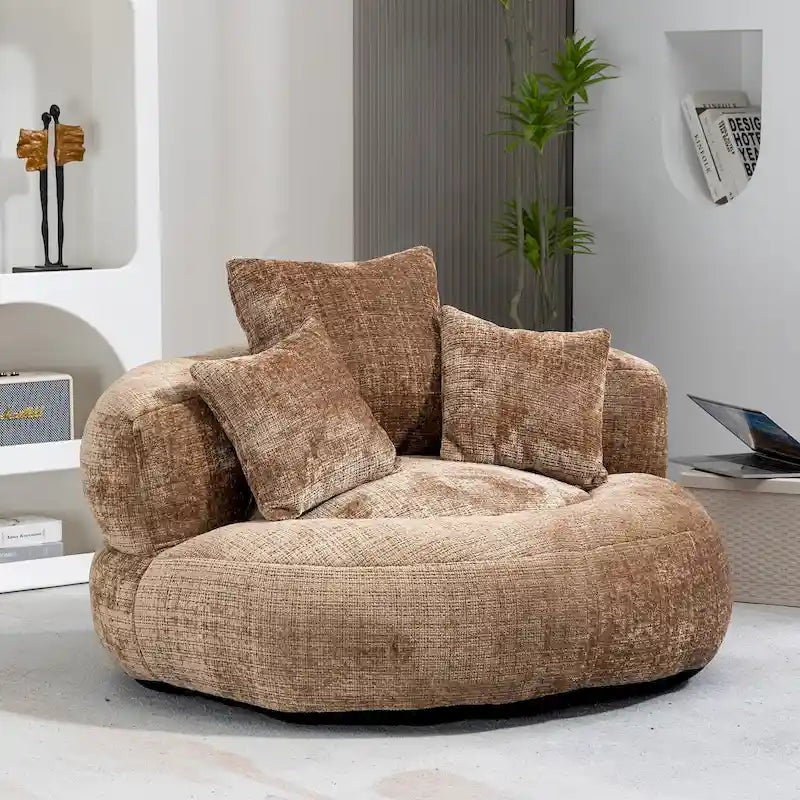 Fauteuil poire haut dossier en chenille