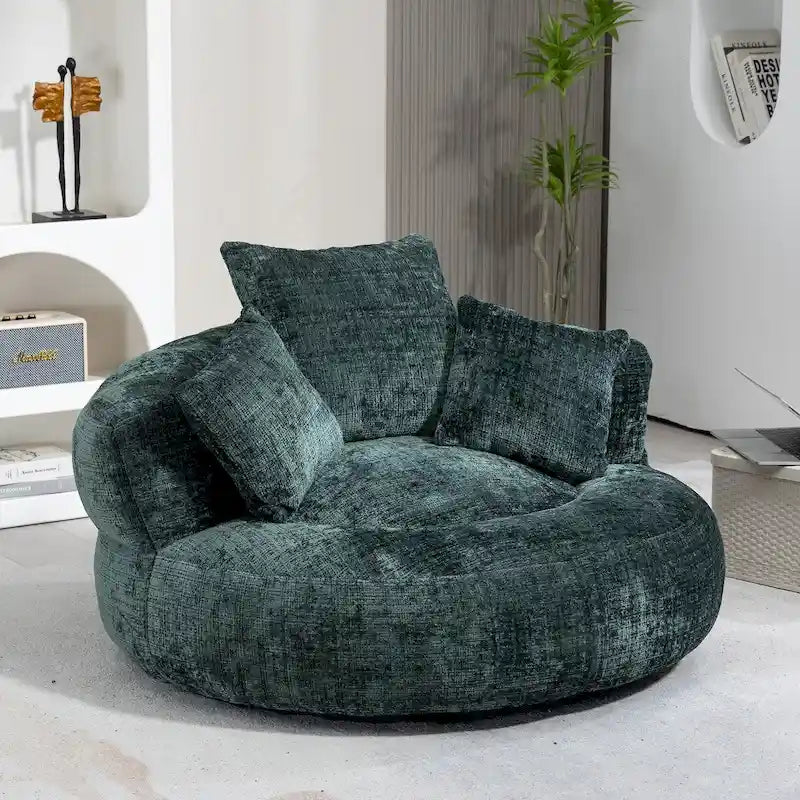 Fauteuil poire haut dossier en chenille