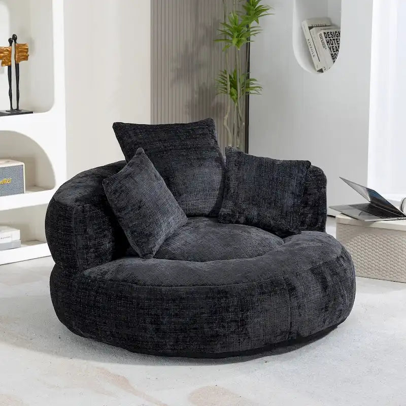 Fauteuil poire haut dossier en chenille