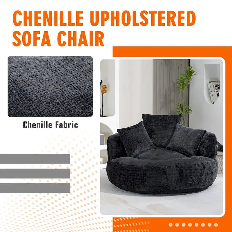 Fauteuil poire haut dossier en chenille