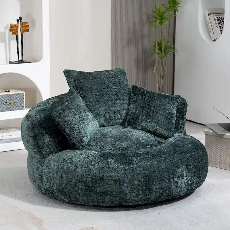 Fauteuil poire haut dossier en chenille