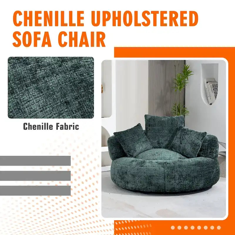 Fauteuil poire haut dossier en chenille