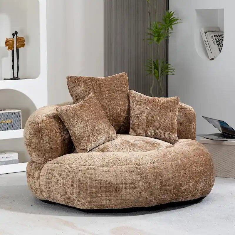 Fauteuil poire haut dossier en chenille