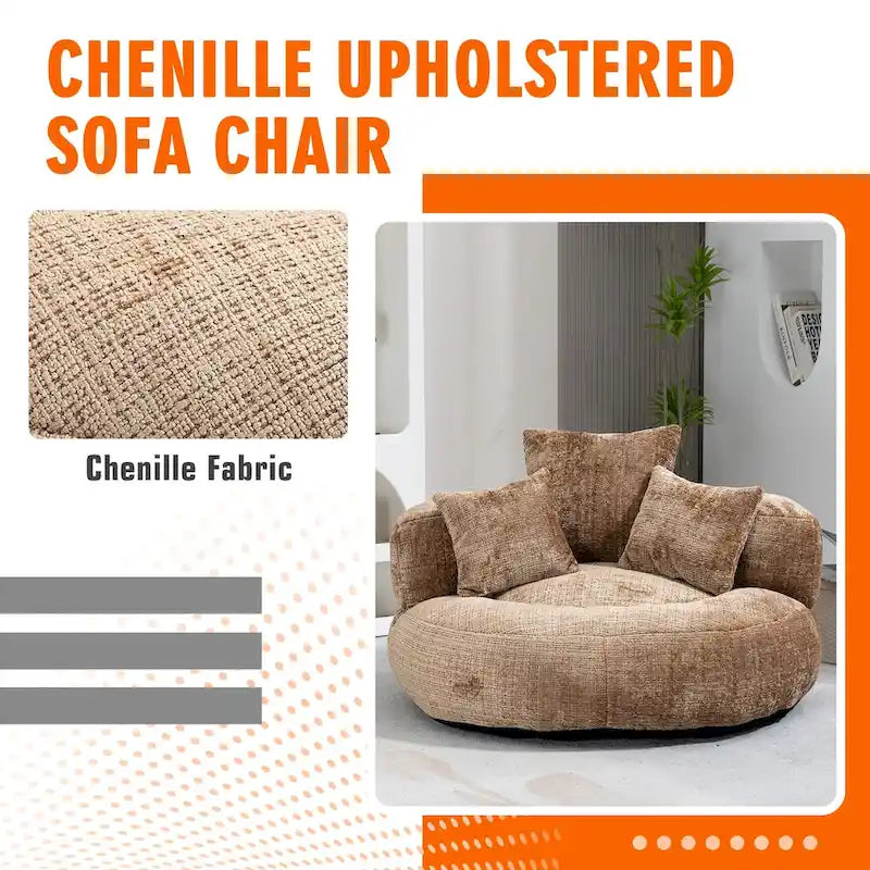Fauteuil poire haut dossier en chenille