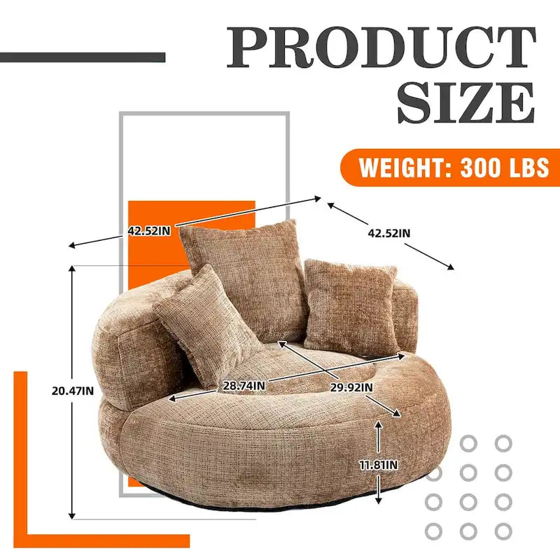Fauteuil poire haut dossier en chenille