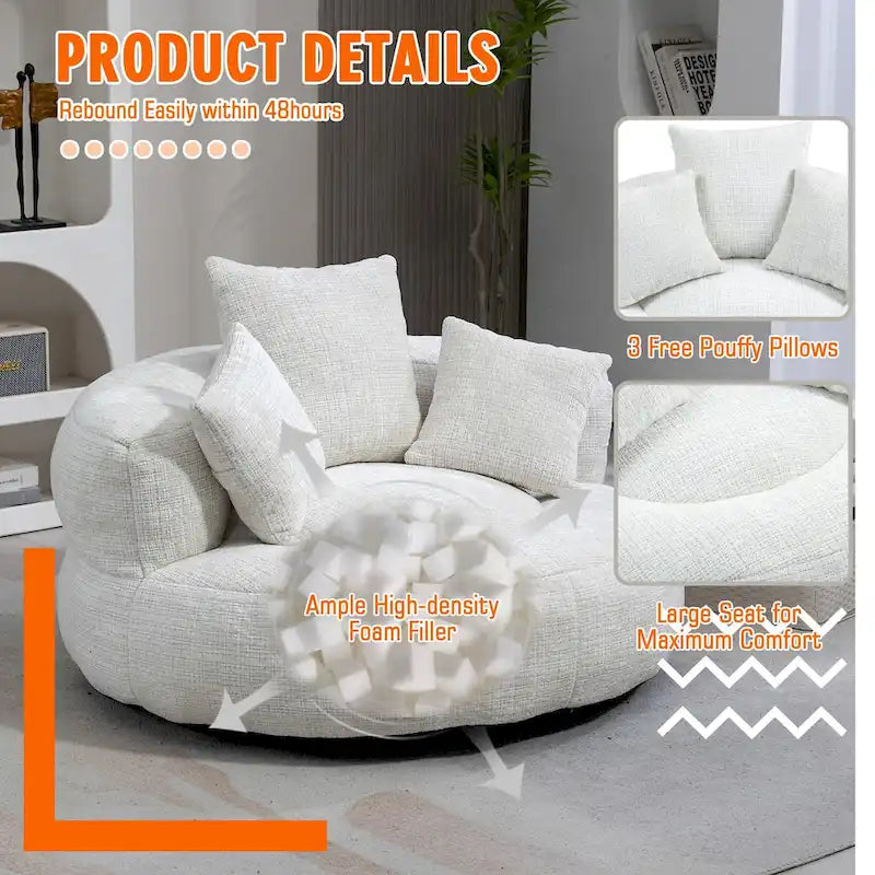 Fauteuil poire haut dossier en chenille