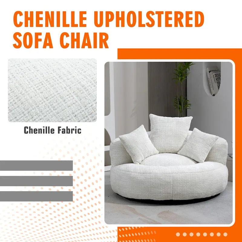 Fauteuil poire haut dossier en chenille