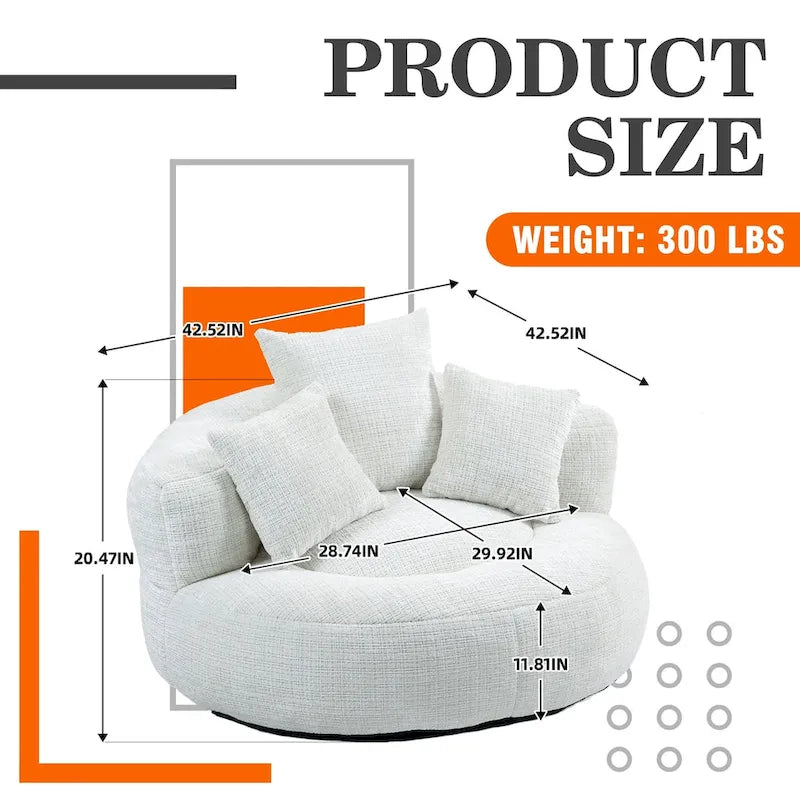 Fauteuil poire haut dossier en chenille