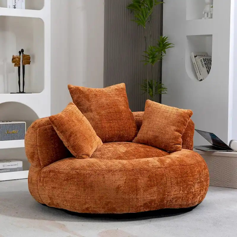 Fauteuil poire haut dossier en chenille