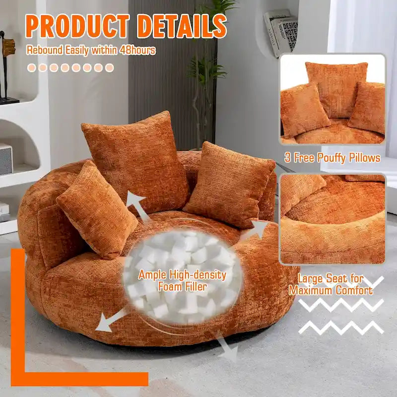 Fauteuil poire haut dossier en chenille