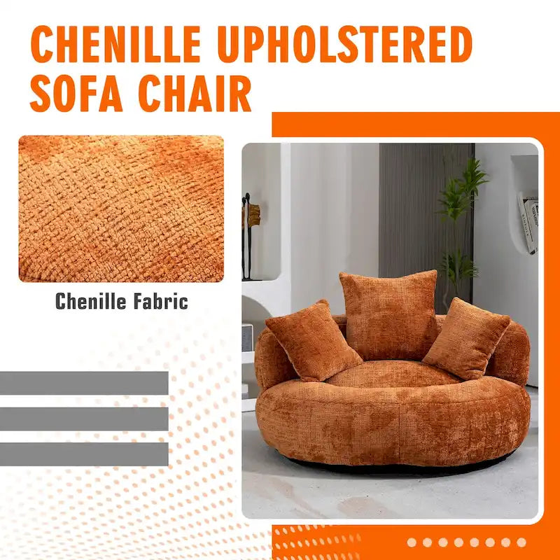 Fauteuil poire haut dossier en chenille