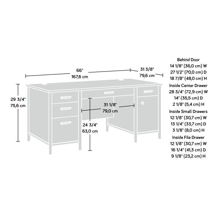 66" Executive Desk with Storage