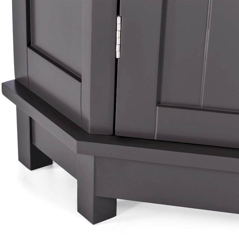Meuble d'angle de salle de bain triangulaire avec étagère - 17,5" x 17,5" x 31,4"