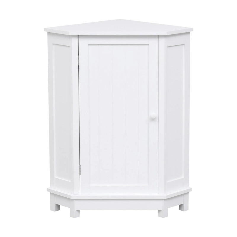 Meuble d'angle de salle de bain triangulaire avec étagère - 17,5" x 17,5" x 31,4"