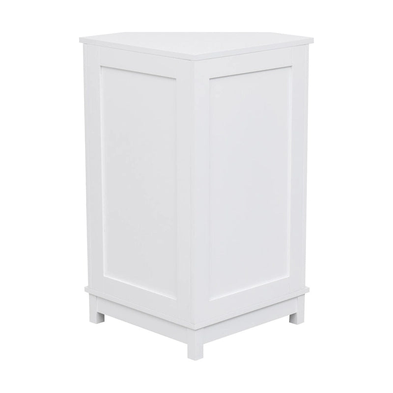 Meuble d'angle de salle de bain triangulaire avec étagère - 17,5" x 17,5" x 31,4"