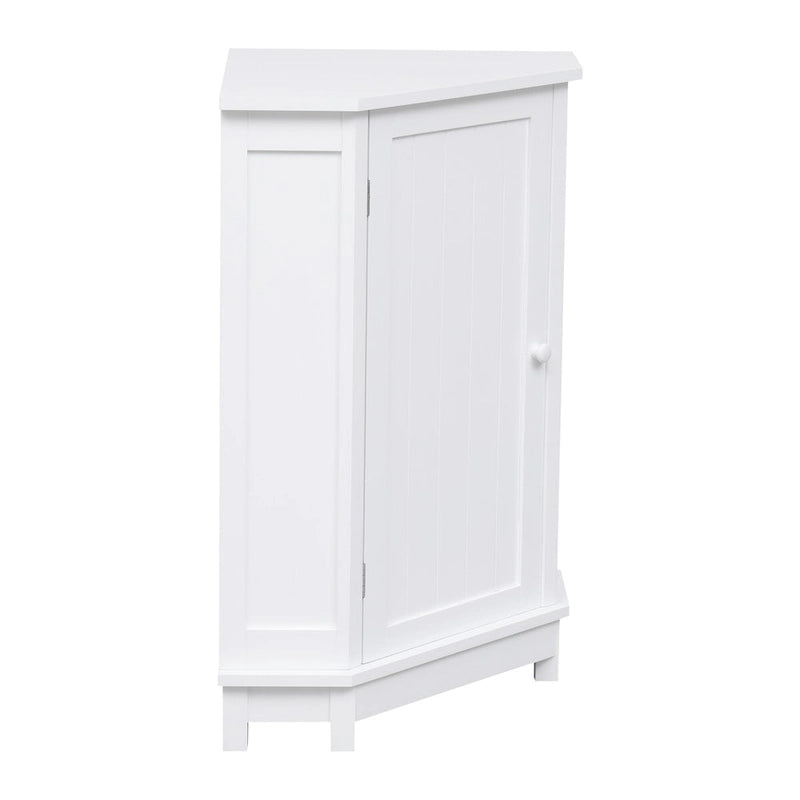 Meuble d'angle de salle de bain triangulaire avec étagère - 17,5" x 17,5" x 31,4"