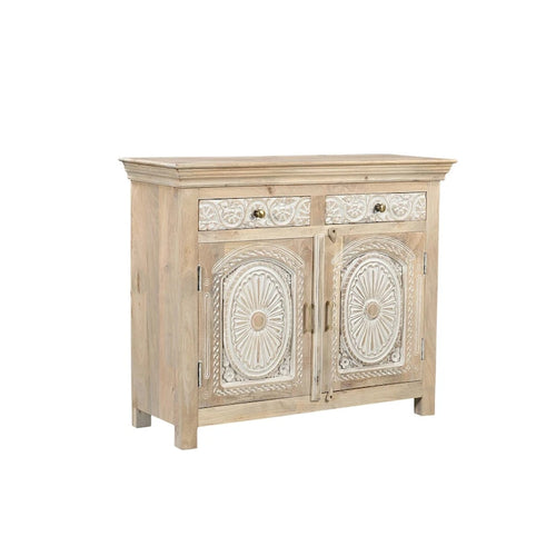 2-Drawer 2-Door Carved Solid Wood Sideboard