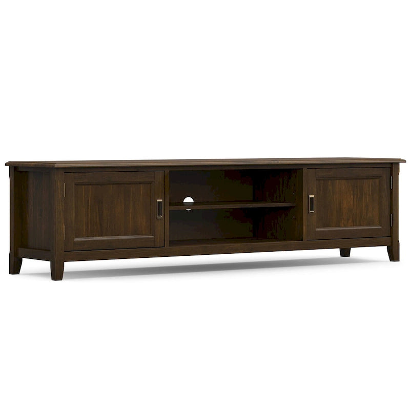 Meuble TV en bois massif de 183 cm de large pour téléviseurs jusqu'à 203 cm