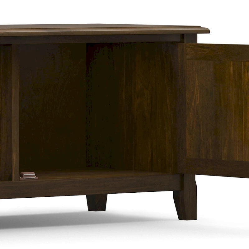 Meuble TV en bois massif de 183 cm de large pour téléviseurs jusqu'à 203 cm