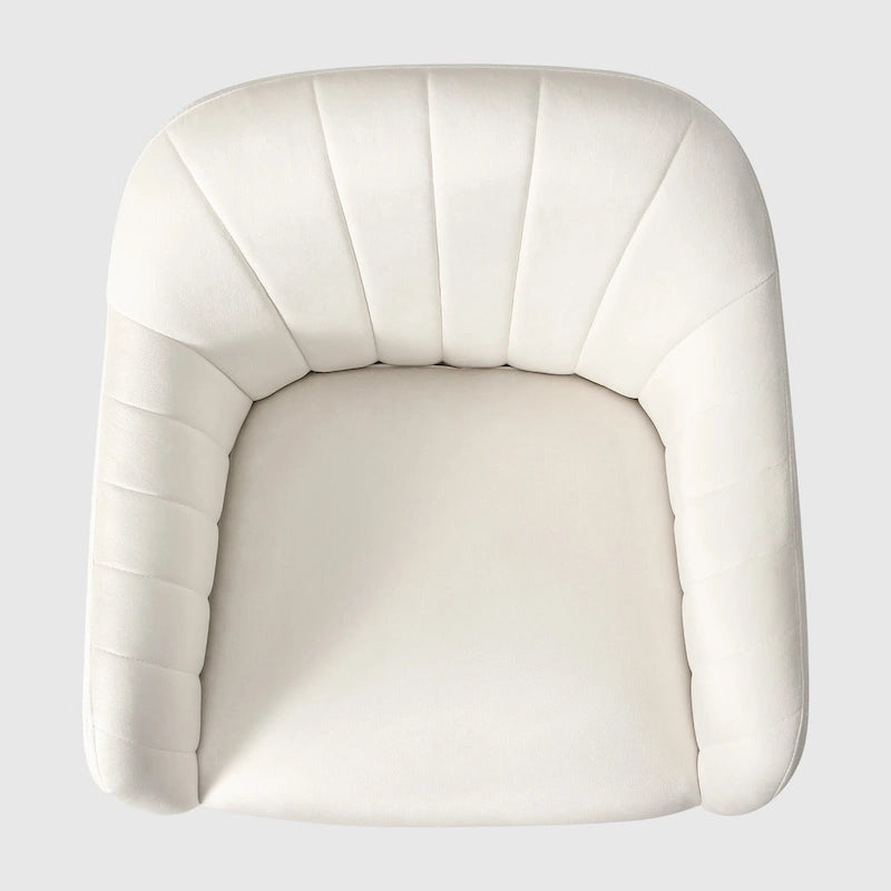 Velvet Tufted Adjustable Height Swivel Office Vanity Chair with Gold Base